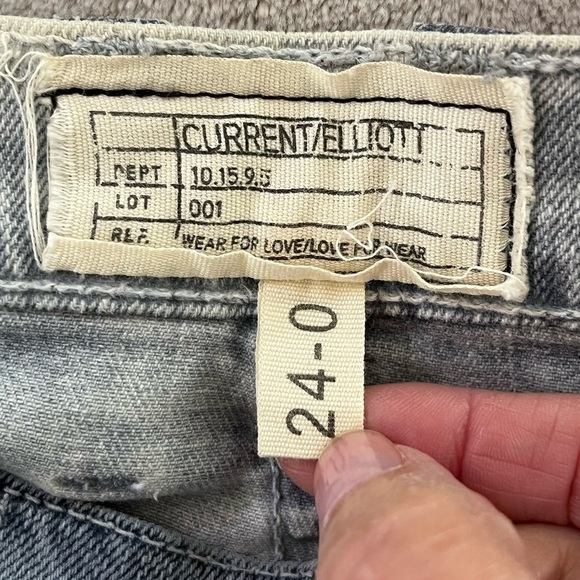 Current/Elliott The Fling Jean 24 Boyfriend Bleached Out Navy Casual Comfy Boho - Picture 9 of 14